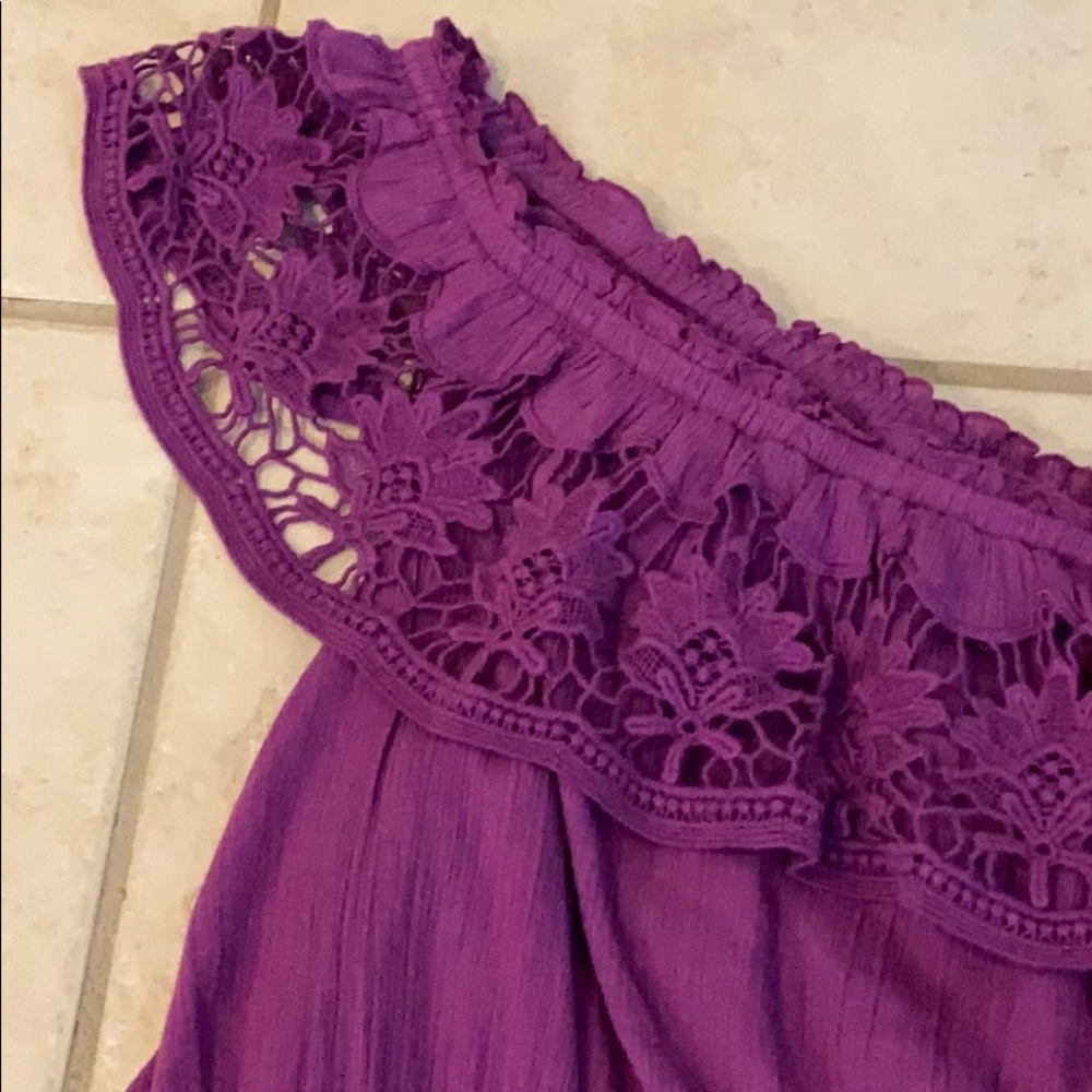 Purple Boho chic one shoulder beach dress Summer - Picture 3 of 7
